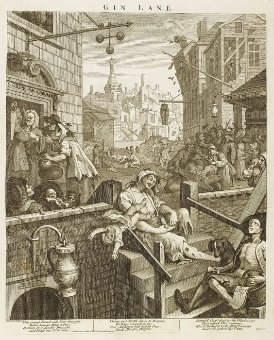 Gerahmter Druck : Hogarth, Ginnel Gerahmter Druck : Hogarth, Ginnel