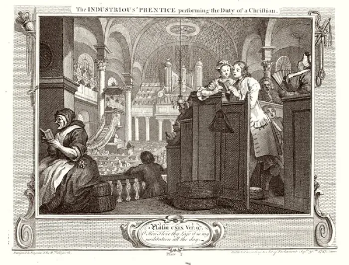 Gerahmter Druck : Hogarth / Industrie / Idel 2 Gerahmter Druck : Hogarth / Industrie / Idel 2