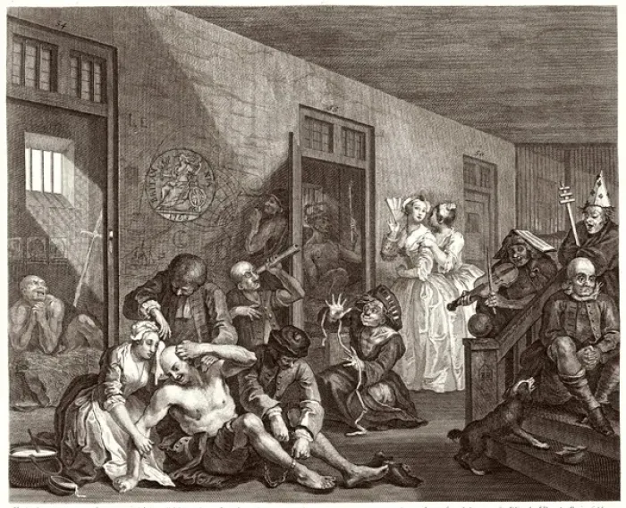 Gerahmter Druck : Hogarth, Rakerplatte Nr. 8 Gerahmter Druck : Hogarth, Rakerplatte Nr. 8