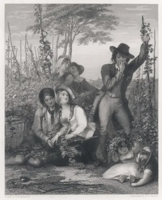 Gerahmter Druck : Hüftpflugleute 1845 Gerahmter Druck : Hüftpflugleute 1845