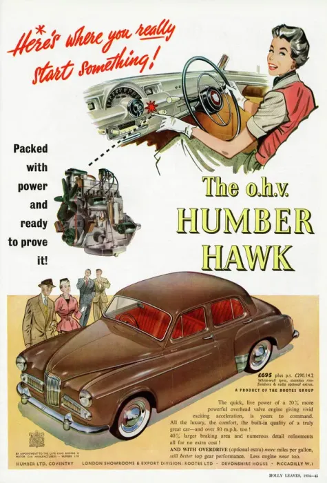 Gerahmter Druck : Humber-Hawk-Werbung Gerahmter Druck : Humber-Hawk-Werbung