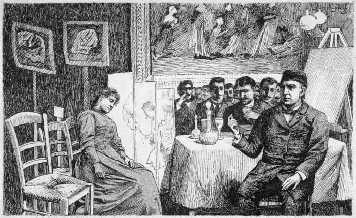 Gerahmter Druck : HYPNOSIS. Charcot gibt eine Demonstration an der Salpêtrière in Paris ab Gerahmter Druck : HYPNOSIS. Charcot gibt eine Demonstration an der Salpêtrière in Paris ab