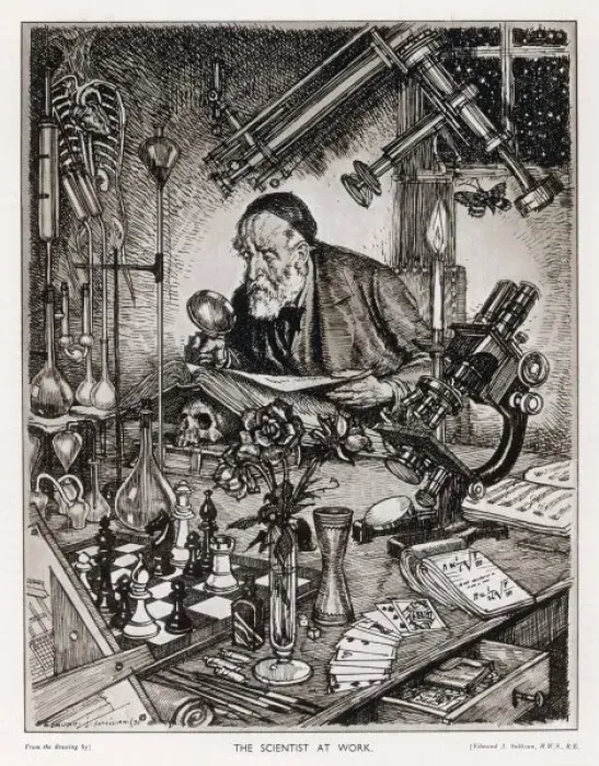 Gerahmter Druck : Idealer Wissenschaftler Gerahmter Druck : Idealer Wissenschaftler