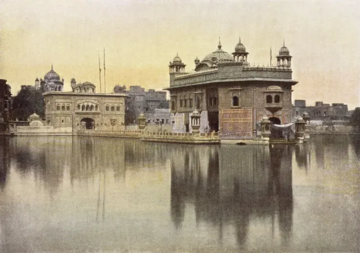 Gerahmter Druck : Indien / Amritser / Tempel