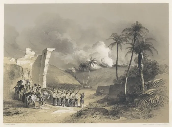 Gerahmter Druck : Indien / Sikhsche Krieg / Multan Gerahmter Druck : Indien / Sikhsche Krieg / Multan