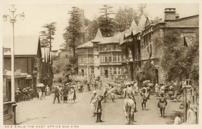 Gerahmter Druck : Indien / Simla Briefpostamt Gerahmter Druck : Indien / Simla Briefpostamt