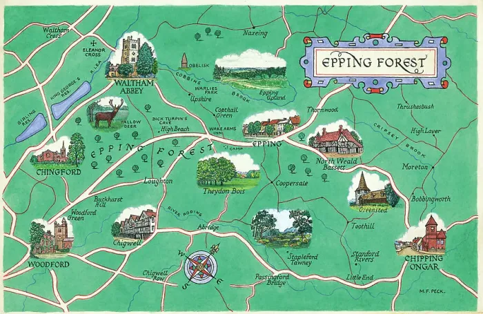 Gerahmter Druck : Karte - Epping Forst Gerahmter Druck : Karte - Epping Forst