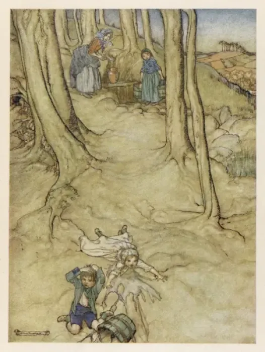 Gerahmter Druck : Jack und Jill / Rackham Gerahmter Druck : Jack und Jill / Rackham