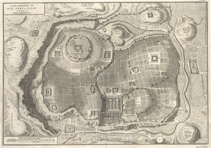 Gerahmter Druck : Jerusalem / Plan 1C Ad Gerahmter Druck : Jerusalem / Plan 1C Ad