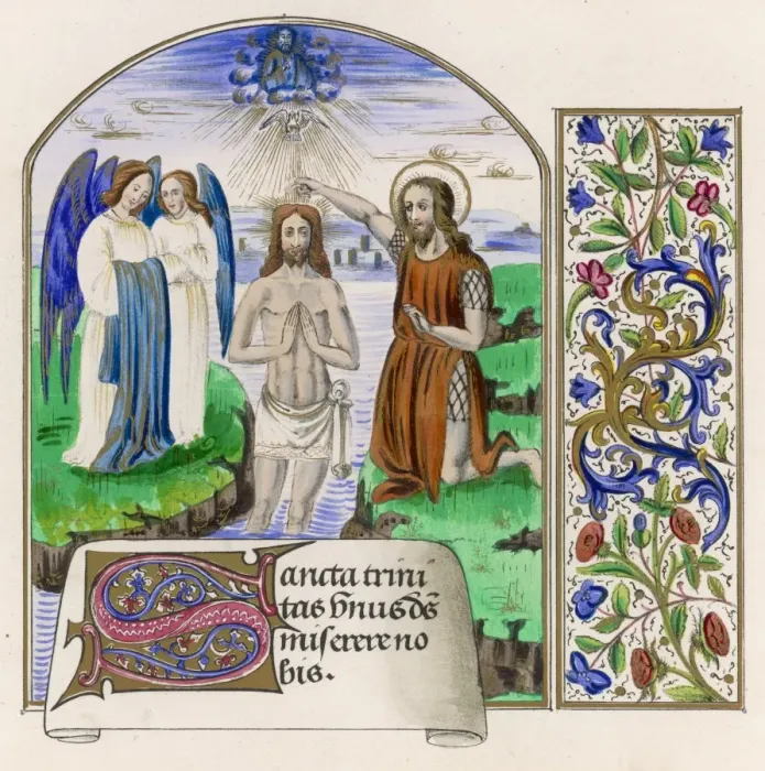 Gerahmter Druck : Jesu wird getauft Gerahmter Druck : Jesu wird getauft