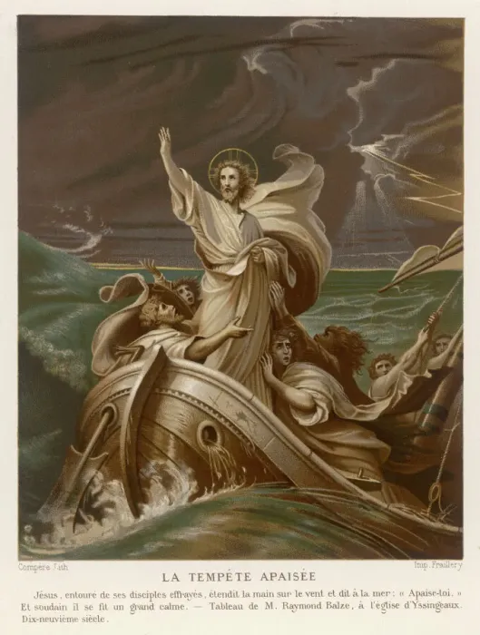 Gerahmter Druck : Jesu beruhigt einen Sturm Gerahmter Druck : Jesu beruhigt einen Sturm