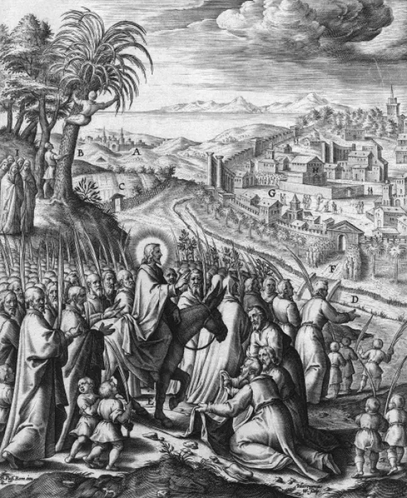 Gerahmter Druck : Jesu auf einem Esel Gerahmter Druck : Jesu auf einem Esel