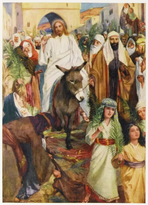 Gerahmter Druck : Jesu in Jerusalem eintritt Gerahmter Druck : Jesu in Jerusalem eintritt