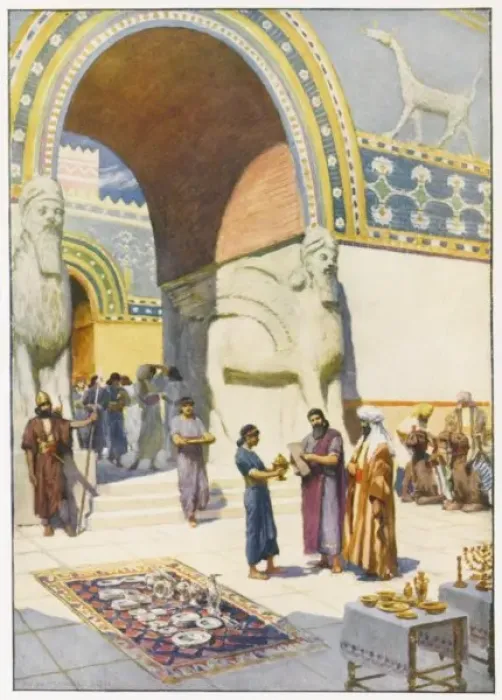 Gerahmter Druck : Die Juden verlassen Babylon Gerahmter Druck : Die Juden verlassen Babylon