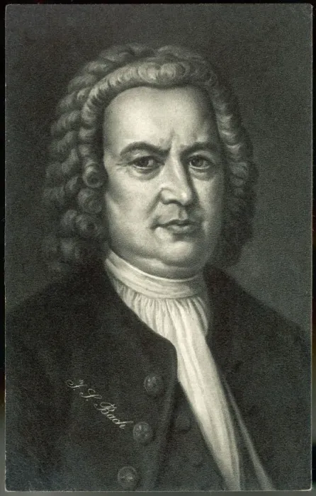 Gerahmter Druck : J.S.Bach / Briefkarte Gerahmter Druck : J.S.Bach / Briefkarte