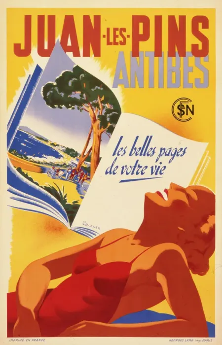 Gerahmter Druck : Reiseplakate von Juan-les-Pins Gerahmter Druck : Reiseplakate von Juan-les-Pins