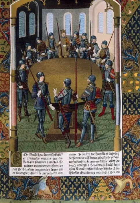 Gerahmter Druck : König Artus und der Ritter vom Tisch des Königs