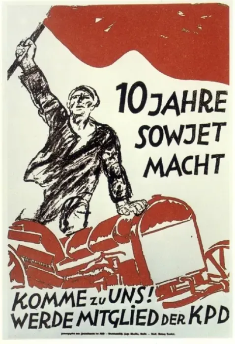Gerahmter Druck : KPD-Plakat / 1929 Gerahmter Druck : KPD-Plakat / 1929