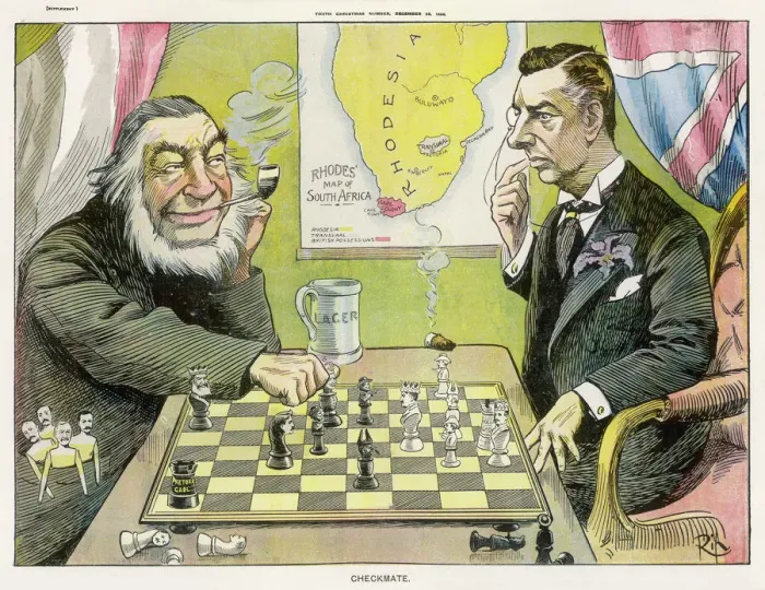 Gerahmter Druck : Krugger und Chamberlain Gerahmter Druck : Krugger und Chamberlain