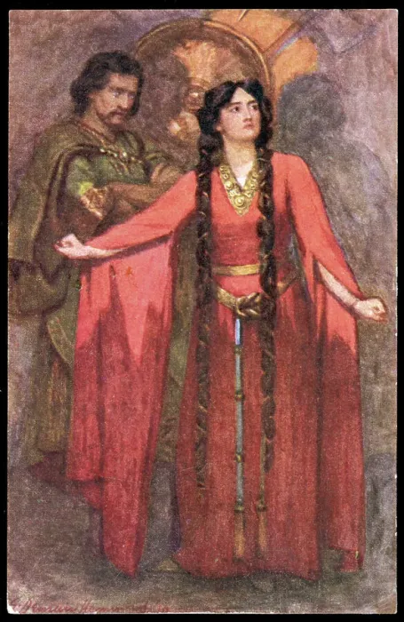 Gerahmter Druck : LADY MACBETH UND MESSER Gerahmter Druck : LADY MACBETH UND MESSER