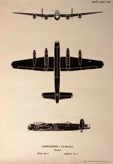 Gerahmter Druck : Lancaster I (4-Merlin)-Bomber Gerahmter Druck : Lancaster I (4-Merlin)-Bomber