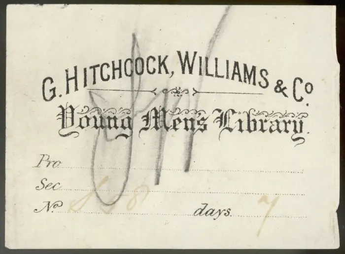 Gerahmter Druck : Leihbibliotheken-Ticket Gerahmter Druck : Leihbibliotheken-Ticket