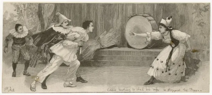 Gerahmter Druck : Leoncavallo / Ich pagliacci Gerahmter Druck : Leoncavallo / Ich pagliacci