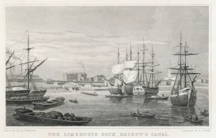Gerahmter Druck : Limewich Hafen 1827 Gerahmter Druck : Limewich Hafen 1827