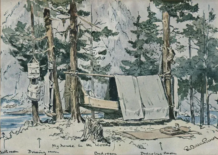 Gerahmter Druck : Haus Lord Badens-Powell im Wald Gerahmter Druck : Haus Lord Badens-Powell im Wald