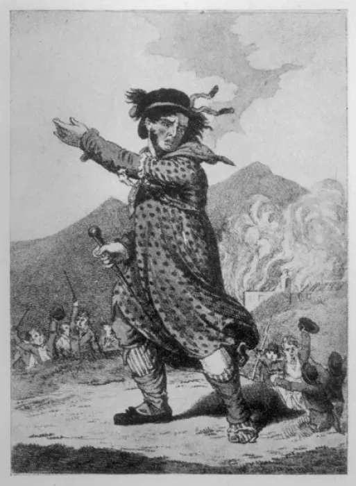 Gerahmter Druck : LUDDITES. Die Ludditen Ein Maschinenzerstörer verkleidet sich als Frau Gerahmter Druck : LUDDITES. Die Ludditen Ein Maschinenzerstörer verkleidet sich als Frau