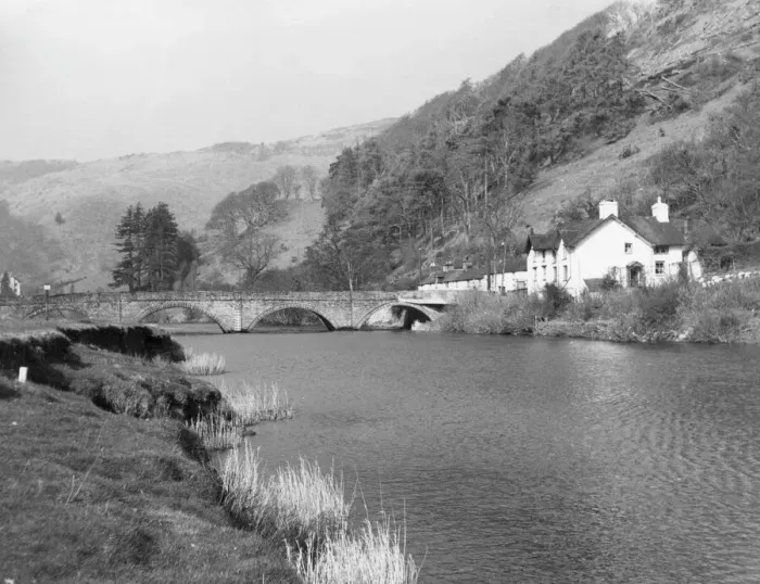 Gerahmter Druck : Brücke von Machynlleth
