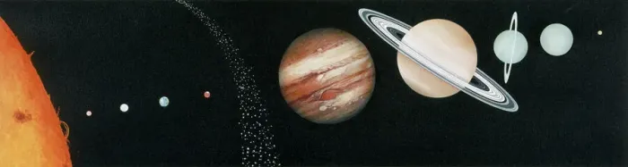 Gerahmter Druck : Hauptkomponenten des Sonnensystems Gerahmter Druck : Hauptkomponenten des Sonnensystems