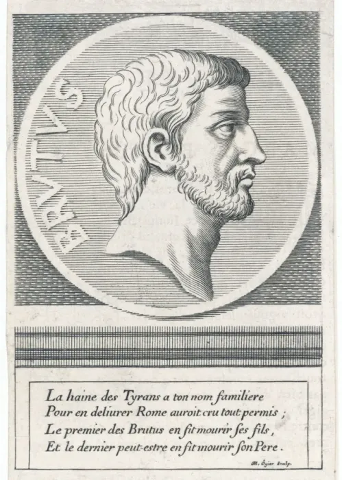 Gerahmter Druck : Markus Junius Brutus  /  Freiherr