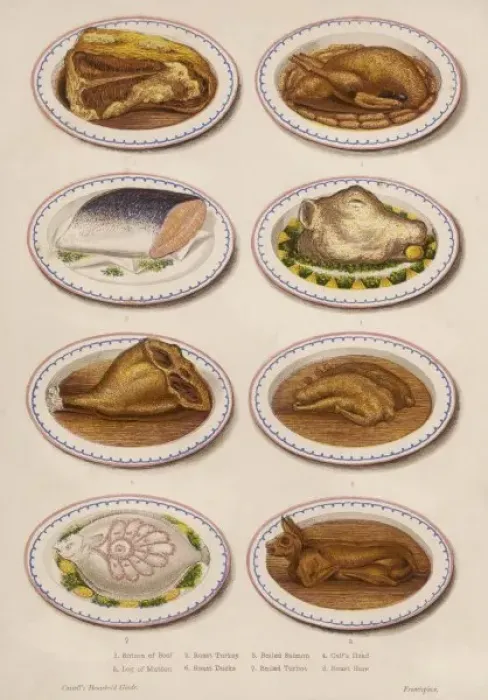 Gerahmter Druck : Fleisch- und Fischgerichte Gerahmter Druck : Fleisch- und Fischgerichte