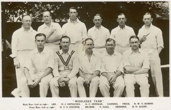Gerahmter Druck : Cricketteam von Middlesex, 1930er Jahre Gerahmter Druck : Cricketteam von Middlesex, 1930er Jahre