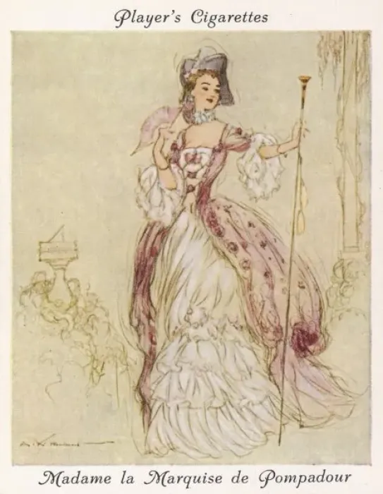 Gerahmter Druck : Madame de Pompadour / Zigaretten-Cd Gerahmter Druck : Madame de Pompadour / Zigaretten-Cd