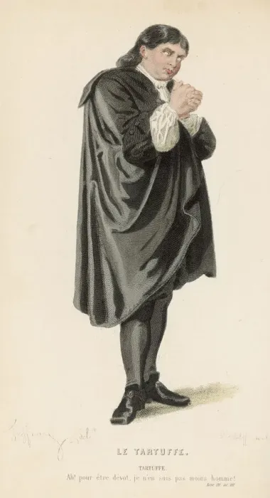 Gerahmter Druck : Molière  /  Der Tartuff