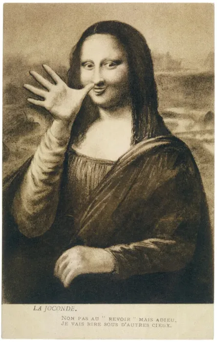 Gerahmter Druck : Die Mona Lisa sagt Auf Wiedersehen Gerahmter Druck : Die Mona Lisa sagt Auf Wiedersehen