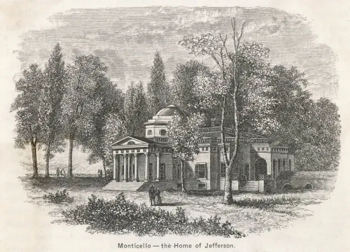 Gerahmter Druck : Monticello / Westfront Gerahmter Druck : Monticello / Westfront