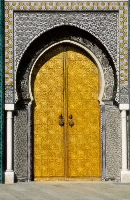 Gerahmter Druck : MOROCCO. Marokko.Fès.Königspalast.Tor zum Königspalast im alten Teil von Gerahmter Druck : MOROCCO. Marokko.Fès.Königspalast.Tor zum Königspalast im alten Teil von