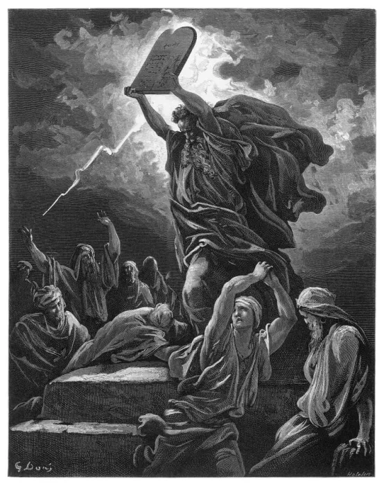 Gerahmter Druck : Die zehn Gebote Moses Gerahmter Druck : Die zehn Gebote Moses