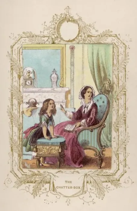 Gerahmter Druck : Mutter / Plaudrerin Tochter Gerahmter Druck : Mutter / Plaudrerin Tochter