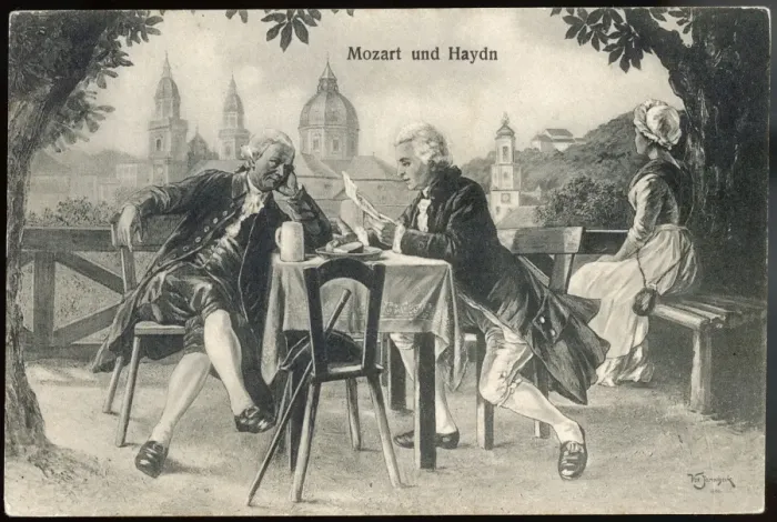 Gerahmter Druck : Mozart mit Haydn Gerahmter Druck : Mozart mit Haydn