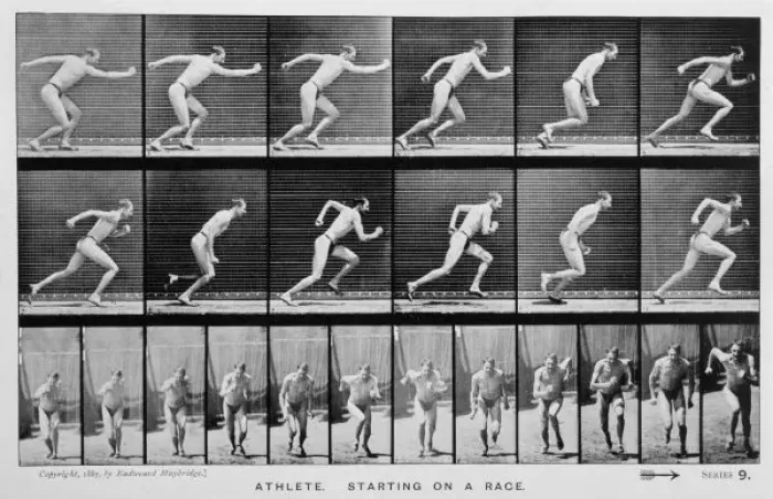 Gerahmter Druck : Eddie Muybridge - Laufend Gerahmter Druck : Eddie Muybridge - Laufend