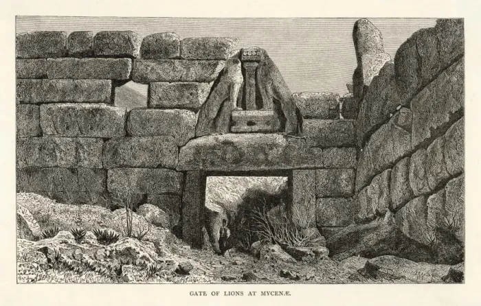 Gerahmter Druck : Mycenaé - die Löwengate Gerahmter Druck : Mycenaé - die Löwengate