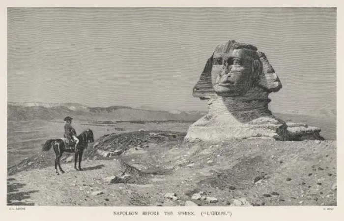 Gerahmter Druck : Napoleon und Sphinx Gerahmter Druck : Napoleon und Sphinx