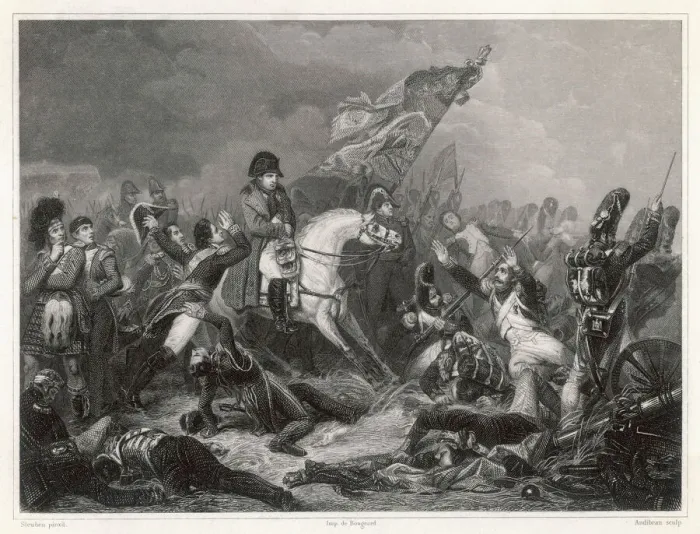 Gerahmter Druck : Napoleon bei Waterloo Gerahmter Druck : Napoleon bei Waterloo