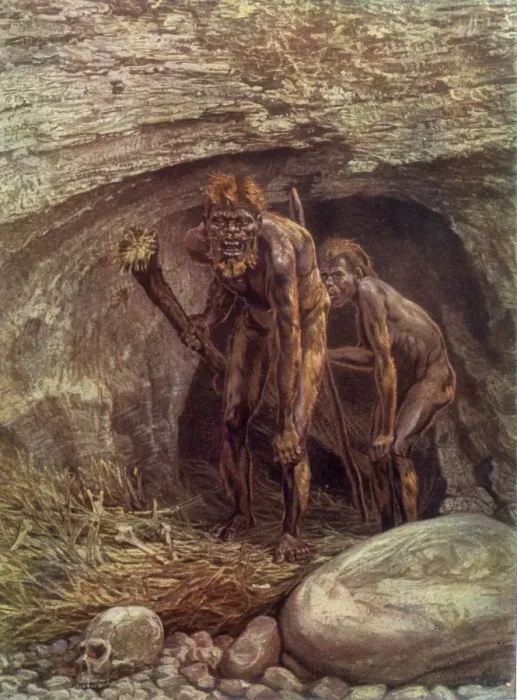 Gerahmter Druck : Neandertalähnlich / Wells Gerahmter Druck : Neandertalähnlich / Wells