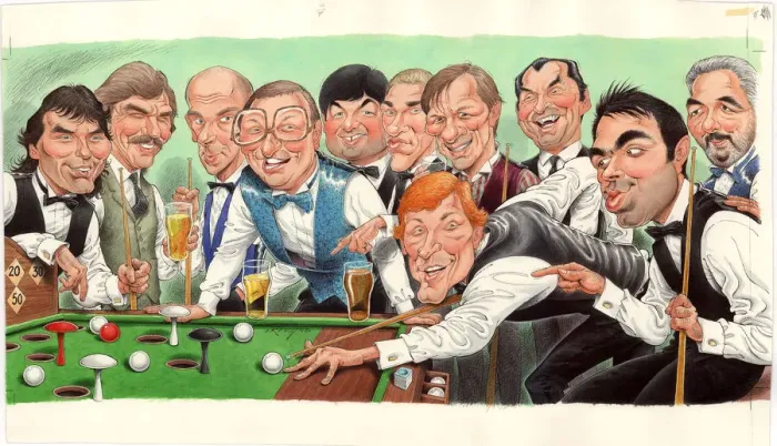 Gerahmter Druck : Berühmte Snooker-Spieler. Gerahmter Druck : Berühmte Snooker-Spieler.