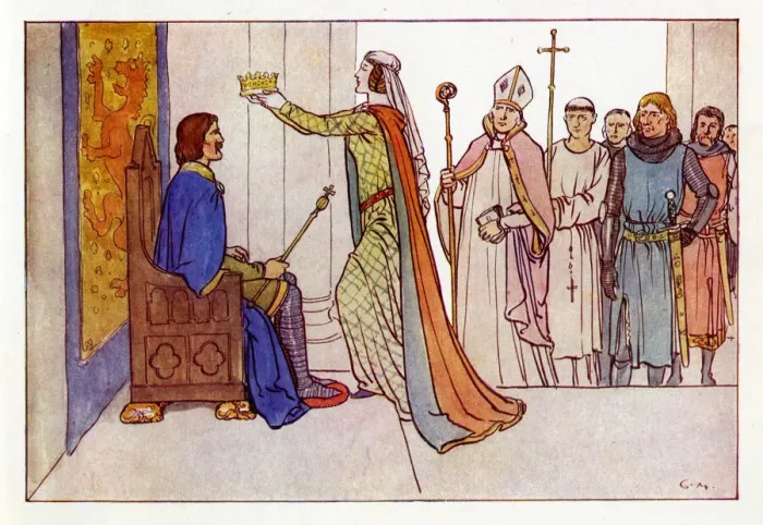 Gerahmter Druck : König Robert der Bruce wird zum König von Schottland gekrönt Gerahmter Druck : König Robert der Bruce wird zum König von Schottland gekrönt